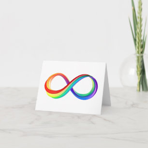 Carte Symbole d'infinité arc-en-ciel stratifié