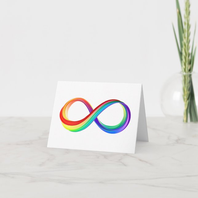 Carte Symbole d'infinité arc-en-ciel stratifié (Devant)