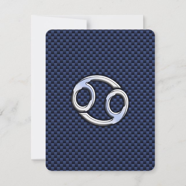 Carte Symbole du cancer Zodiac Marine Blue Carbon Fiber  (Devant)