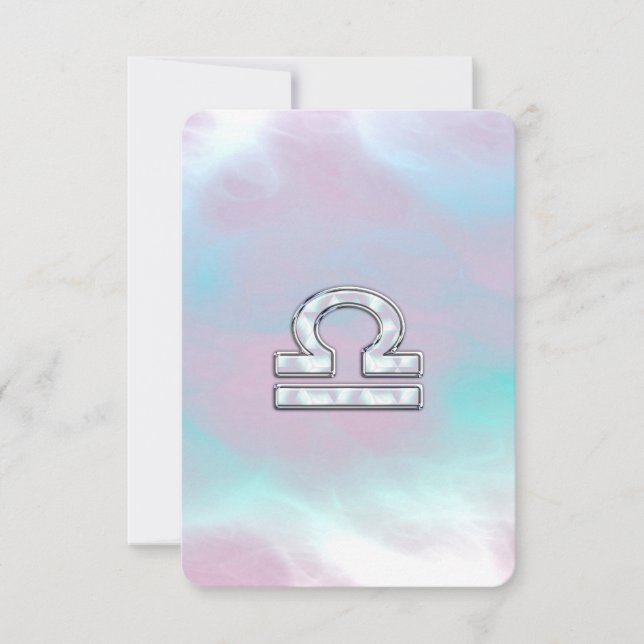 Carte Symbole du zodiaque Balance Style nacre (Devant)