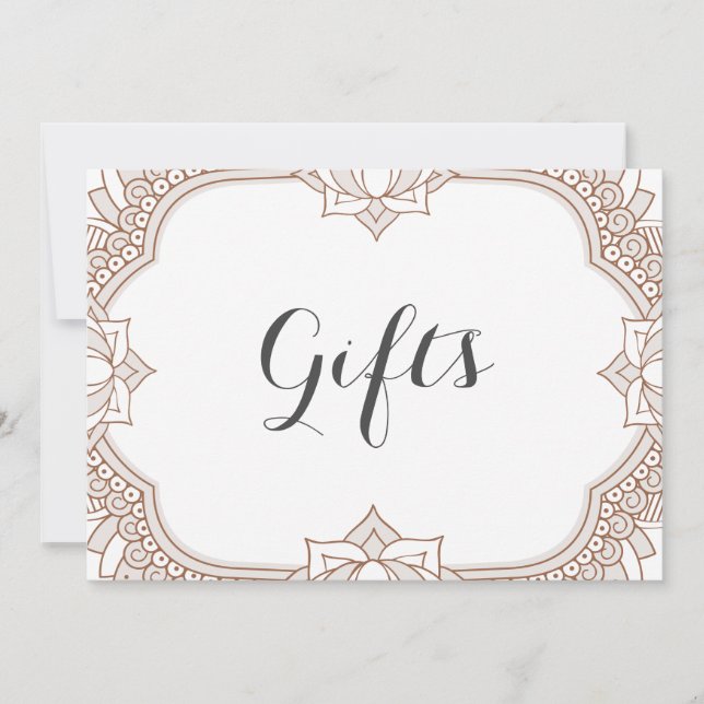 Carte SYMBOLE Élégant Cadeaux Mehndi (Devant)