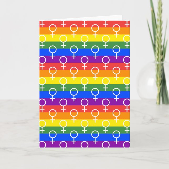 Carte Symbole féminin Motif arc-en-ciel (Devant)