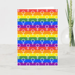 Carte Symbole féminin Motif arc-en-ciel