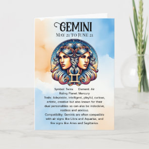 Carte SYMBOLE Horoscope Gemini   Anniversaire