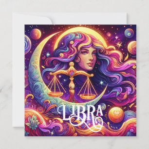 Carte Symbole Horoscope Libra Zodiac Ethérée Art Mystiqu