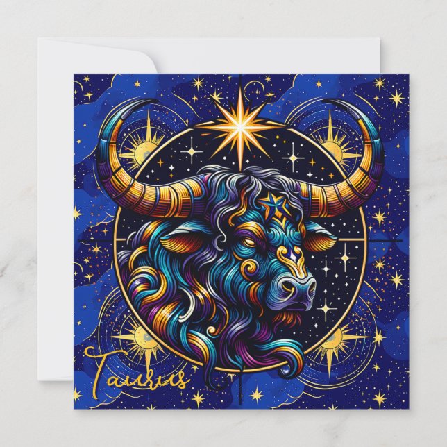 Carte SYMBOLE Horoscope Taurus Zodiaque Astrologie (Devant)