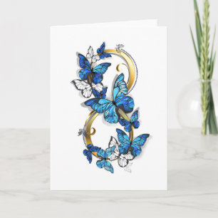 Carte Symbole Infini de Papillons Bleus Morpho