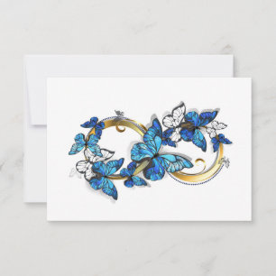 Carte Symbole Infini de Papillons Morpho Bleus