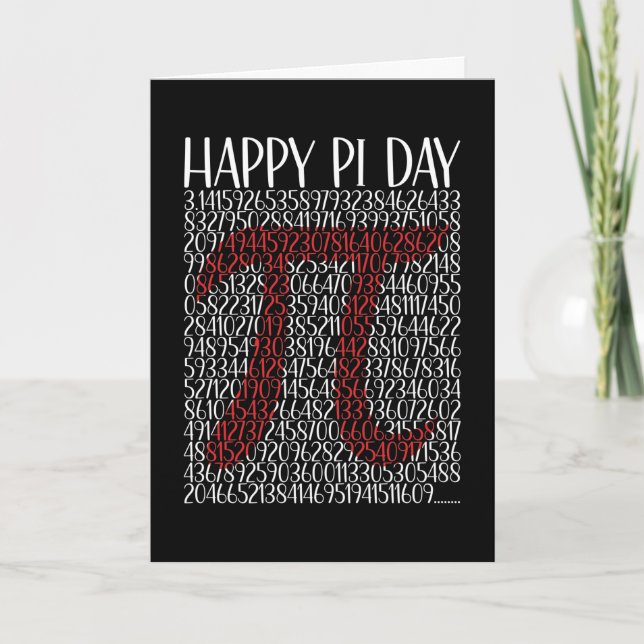 Carte SYMBOLE Joyeux Pi Day 3.14 (Devant)
