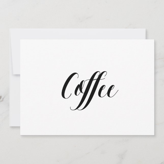 Carte Symbole Mariage de style calligraphie "Café" (Devant)