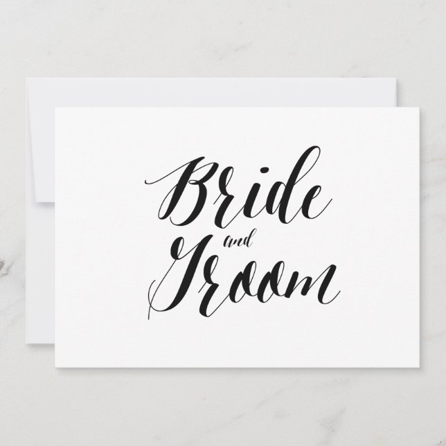 Carte Symbole Mariage de style calligraphie "Mariée et f (Devant)