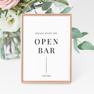 Carte Symbole moderne élégant Mariage Open Bar