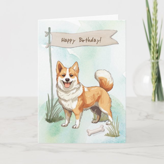 Carte Symbole Norvégien Lundehund Dog Breeed Under Birth (Devant)