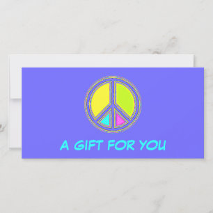Carte Symbole PAIX avec des couleurs remplies