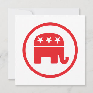 Carte Symbole politique du parti républicain (éléphant)