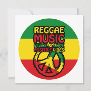Carte Symbole Reggae et Paix avec citations positives