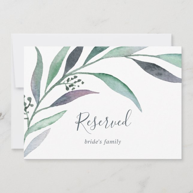 Carte Symbole réservé à l'eucalyptus pourpre et vert (Devant)