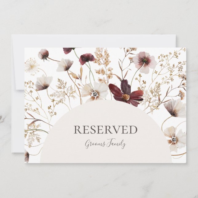 Carte SYMBOLE RÉSERVÉ Fleur sauvage de cuivre Bourgogne (Devant)