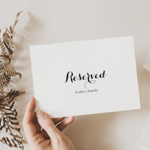 Carte Symbole Réservé Mariage de calligraphie moderne