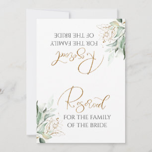 Carte Symbole romantique Gold Greenery Mariage blanc Rés