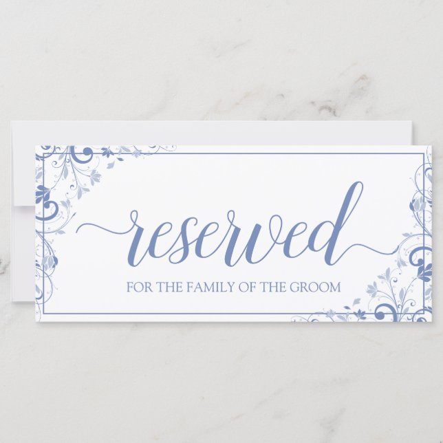 Carte Symbole suspendu réservé | Bouquet chic - gris ble (Devant)