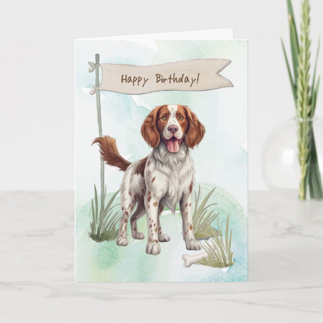 Carte Symbole Welsh Springer Spaniel Dog Under Bird (Devant)