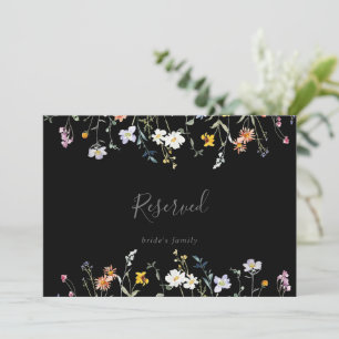 Carte Symbole Wild Multicolor Floral Black Mariage Réser
