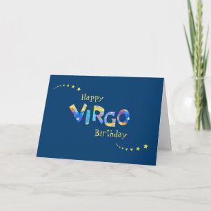 Carte Symbole Zodiac VIRGO Fun voeux d'anniversaire