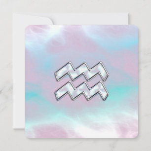 Carte Symbole Zodiaque Aquarius sur Mère de Pearl Nacre
