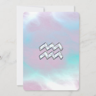 Carte Symbole Zodiaque Aquarius sur Mère de Pearl Nacre