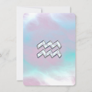 Carte Symbole Zodiaque Aquarius sur Mère de Pearl Nacre