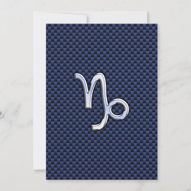 Carte SYMBOLE Zodiaque Capricorne bleu marine en fibre d (Devant)