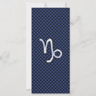 Carte SYMBOLE Zodiaque Capricorne bleu marine en fibre d