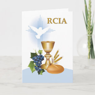 Carte Symboles catholiques de sacrement de félicitations