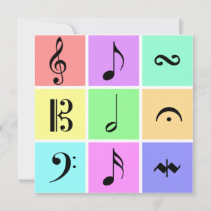 Carte symboles de musique pastel