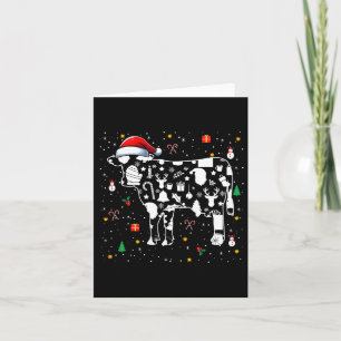 Carte Symboles de Noël Père Noël Vache Cute Shape Matchi