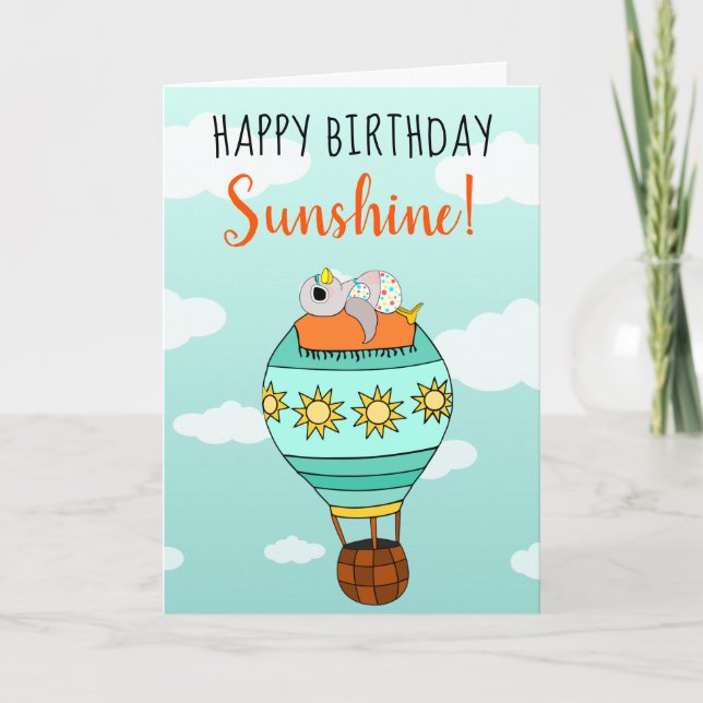 Carte Sympa Anniversaire Sunshine Bird Illustration (Devant)