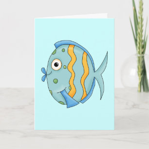 Carte Sympa Petit Tropical Océan Poisson Caractère de de