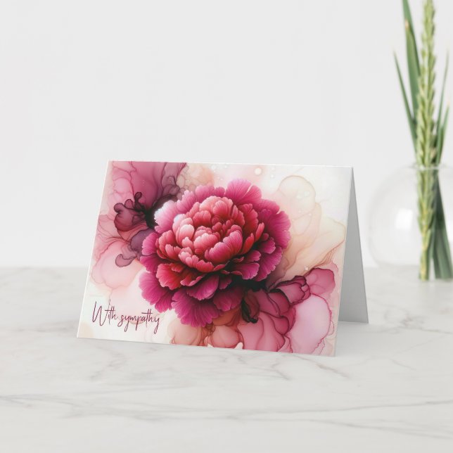 Carte Sympathie Abstraite rose Peony (Devant)