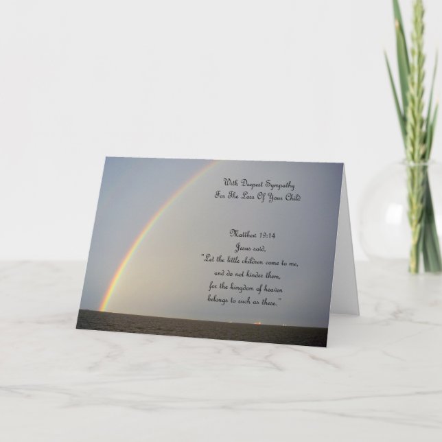 Carte Sympathie Arc-En-Ciel - Perte De Fille (Devant)