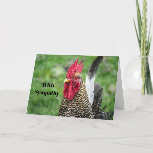 Carte Sympathie avec le coq de poulet (Devant)