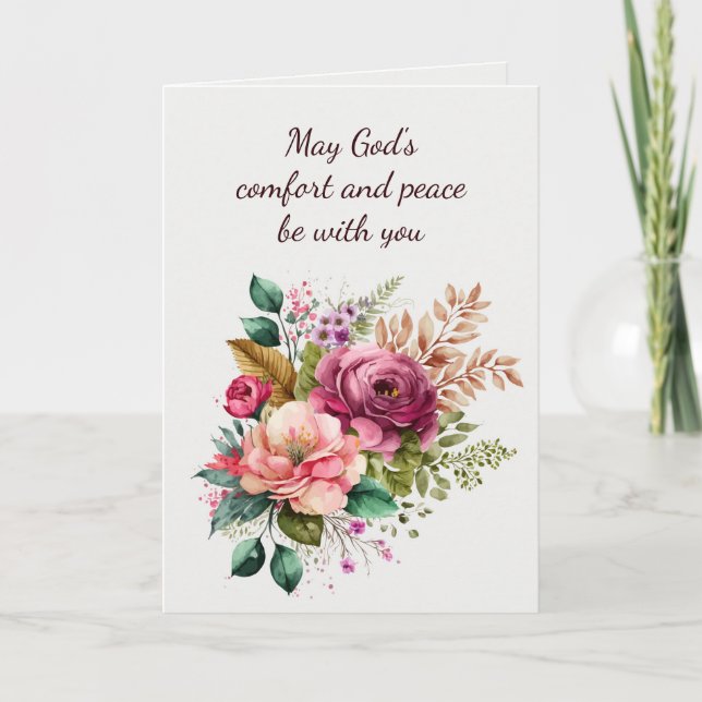 Carte Sympathie Belles fleurs de bouquet (Devant)