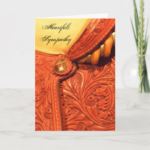 Carte Sympathie Brown et Jaune Cheval en cuir