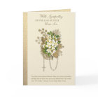 Sympathie catholique condoléances floral chapelet