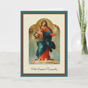 Carte Sympathie catholique Vierge Marie Écriture de Jésu
