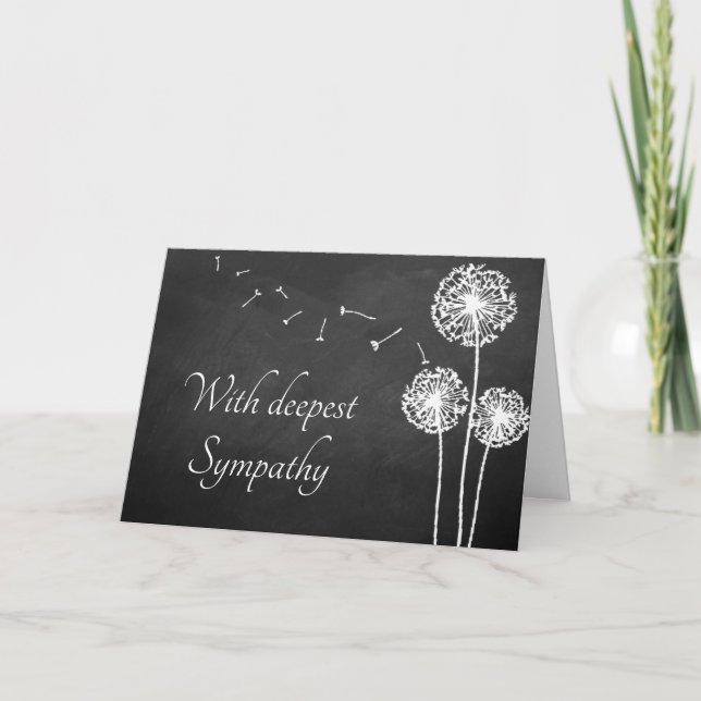 Carte Sympathie Dandelion Chalkboard (Devant)