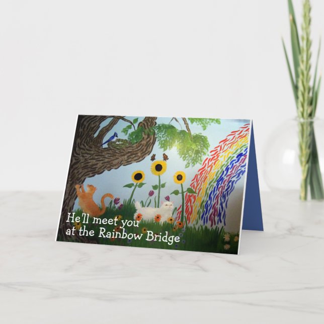 Carte Sympathie de chat mâle de Rainbow Bridge (Devant)