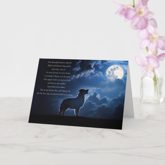 Carte Sympathie de chien avec poème spirituel Ciel Austr (Orchidée)