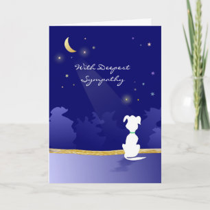 Carte Sympathie de chien - Lune et étoiles