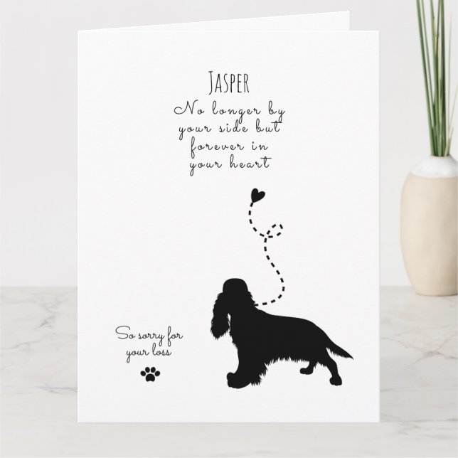 Carte Sympathie de chien, nom personnalisé. Perte  (Devant)